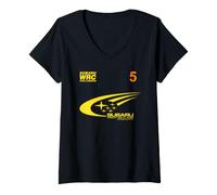 Mujer Subaru World Rally Team WRC Challenge 99 Car Racing Camiseta Cuello V
