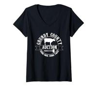 Mujer Subasta del condado de Grundy va a una, a dos veces Camiseta Cuello V