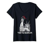 Mujer Sube el Volumen Estatua de la Libertad NYC Pride Design Camiseta Cuello V