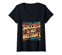 Mujer Success Is Not Instant Growth Mindset Progress - Camiseta Cuello V