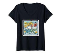 Mujer Suck It Up Buttercup - Cita Motivacional Camiseta Cuello V