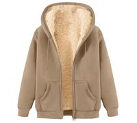 Mujer Sudaderas Fleece con Capucha Forro Polar Chaqueta Essentials Chandal Cremallera Invierno Suave Hoodie Cómoda Cálido Chaqueta de Felpa Ajuste con Chándales Bolsillo