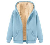 Mujer Sudaderas Fleece con Capucha Forro Polar Chaqueta Essentials Chandal Cremallera Invierno Suave Hoodie Cómoda Cálido Chaqueta de Felpa Ajuste con Chándales Bolsillo