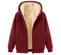 Mujer Sudaderas Fleece con Capucha Forro Polar Chaqueta Essentials Chandal Cremallera Invierno Suave Hoodie Cómoda Cálido Chaqueta de Felpa Ajuste con Chándales Bolsillo