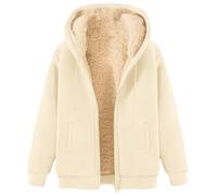 Mujer Sudaderas Fleece con Capucha Forro Polar Chaqueta Essentials Chandal Cremallera Invierno Suave Hoodie Cómoda Cálido Chaqueta de Felpa Ajuste con Chándales Bolsillo