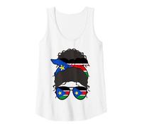 Mujer Sudán del Sur Chica Bandera Sudán del Sur Mujer Orgull Camiseta sin Mangas