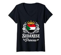 Mujer Sudanese Princess Sudan Flag Proud Sudanese Girl Camiseta Cuello V