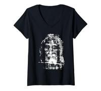 Mujer Sudario de Turín Jesucristo Rostro Camiseta Cuello V