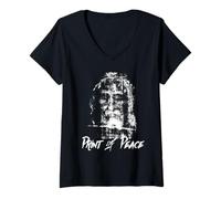 Mujer Sudario de Turín Rostro de Jesucristo Católico Camiseta Cuello V