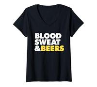 Mujer Sudor DE Sangre Y Cervezas Camiseta Cuello V