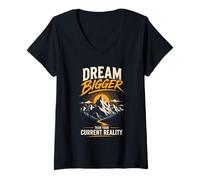 Mujer Sueña Más Grande Que tu Realidad Camiseta Cuello V