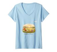 Mujer Sueños de Flores Silvestres Camiseta Cuello V