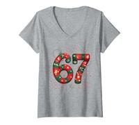 Mujer Suéter Divertido Christmas Six Seven Ugly 6-7 Camiseta Cuello V