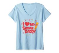 Mujer Sugar Daddy I Heart My Sugar Daddy Candy Camiseta Cuello V
