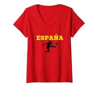 Mujer Suiza de fans de fútbol del equipo España Europa Mujeres Camiseta Cuello V