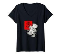 Mujer SUMI-E Ink Art VENTRAL View ANANATOMÍA DE Tinta ESTÉTICA Camiseta Cuello V