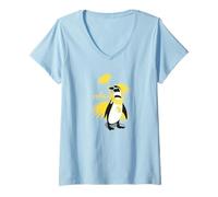 Mujer Summer Penguin Camiseta Cuello V