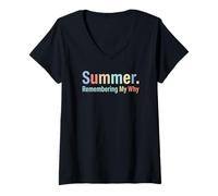Mujer Summer Remembering My Why Funny Inspirational Quote Vacaciones Camiseta Cuello V