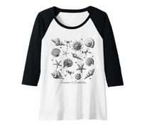Mujer Summer & Seashells Coastal Beach Estrellas de mar Conchas Arcos Corazones Camiseta Manga Raglan
