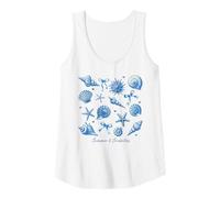 Mujer Summer & Seashells Coastal Beach Estrellas de mar Conchas Arcos Corazones Camiseta sin Mangas