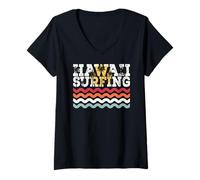 Mujer Summer Sunshine Paradise Beach Paradise Surfing HAWAII Camiseta Cuello V