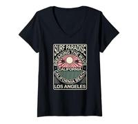 Mujer Summer Sunshine Paradise Beach Surf Paradise California Camiseta Cuello V