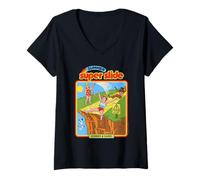 Mujer Summer Super Slide Sarcastic Retro Vintage Funny Adult Humor Camiseta Cuello V
