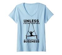 Mujer Summer Swing Sarcastic Mi Peso no es tu Mujer de Negocios Camiseta Cuello V