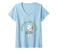 Mujer Summerween Art Summer Girl Vibes Camiseta Cuello V