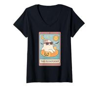 Mujer Summerween The Floatgeist Summer - Tarjeta de tarot divertida con forma de fantasma Camiseta Cuello V