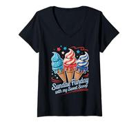 Mujer Sundae Funday con My Sweet Scoop Camiseta Cuello V