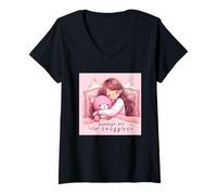 Mujer Sundays Snuggles Lazy Cute Hugs Cozy Rose Camiseta Cuello V