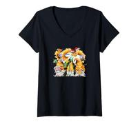 Mujer Sunflower GNOME For Beekeeper Daisy Flower and Honey Bee Camiseta Cuello V