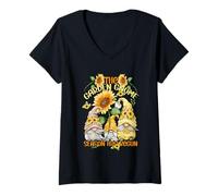 Mujer Sunflower Gnomes For Gardener & Florist - Funny Garden GNOME Camiseta Cuello V