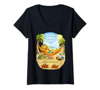 Mujer Sunny Kai y su Isla Ohana Good Vibes Only Beach! Camiseta Cuello V