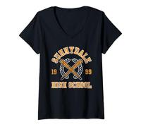 Mujer Sunnydale High School Class of '99 Retro Logo TV Show Camiseta Cuello V
