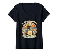Mujer Sunset TheBest Sigue Tocando la batería en Sus Setenta Bateristas Camiseta Cuello V