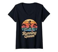 Mujer Sunset Trail Runner Mujer Correr Queen Jogging Camiseta Cuello V