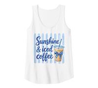 Mujer Sunshine and Iced Coffee Cute Summer Cafe Diseño Gráfico Camiseta sin Mangas