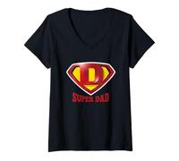 Mujer Super Dad Shield tee Shirt, Happy Father's Day, Best Father Camiseta Cuello V