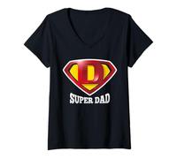 Mujer Super Dad tee Shirt, Happy Father's Day T-Shirt, Best Father Camiseta Cuello V