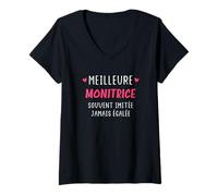 Mujer Super monitrice métier Humour meilleure monitrice Camiseta Cuello V