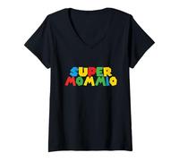 Mujer Super Women Day - Mamá Gamer para Madres de Marido e Hijos Camiseta Cuello V