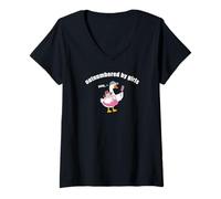 Mujer Superado en número por Chicas Funny Dad Goose Camiseta Cuello V