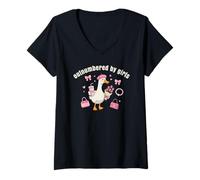 Mujer Superado en número por Chicas Funny Dad Goose Camiseta Cuello V