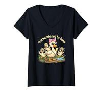 Mujer Superado en número por Chicos Funny Mom Goose Family Life Camiseta Cuello V