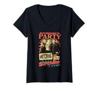 Mujer Superbad Old Enough to Party Collage Funny Movie Camiseta Cuello V