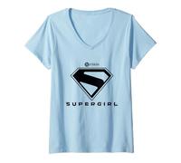 Mujer Supergirl 2026 Black Shield Camiseta Cuello V