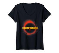 Mujer Supergirl 2026 Red Sun Logo Camiseta Cuello V