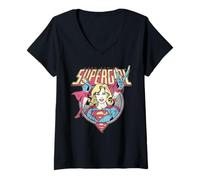 Mujer Supergirl Retro Kara Zor-El Camiseta Cuello V